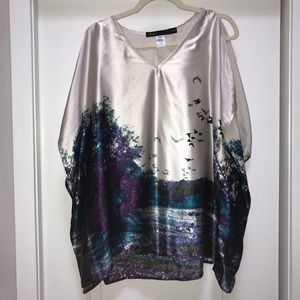 100% Silk Akiko Top Blouse Batwing Tank Made USA